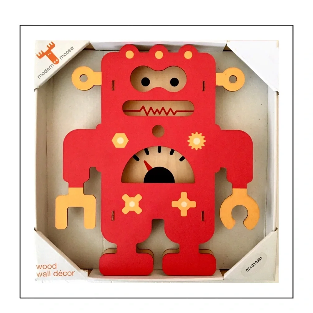Kid’s 3D Robot Wooden Wall Hanging by Modern Moose